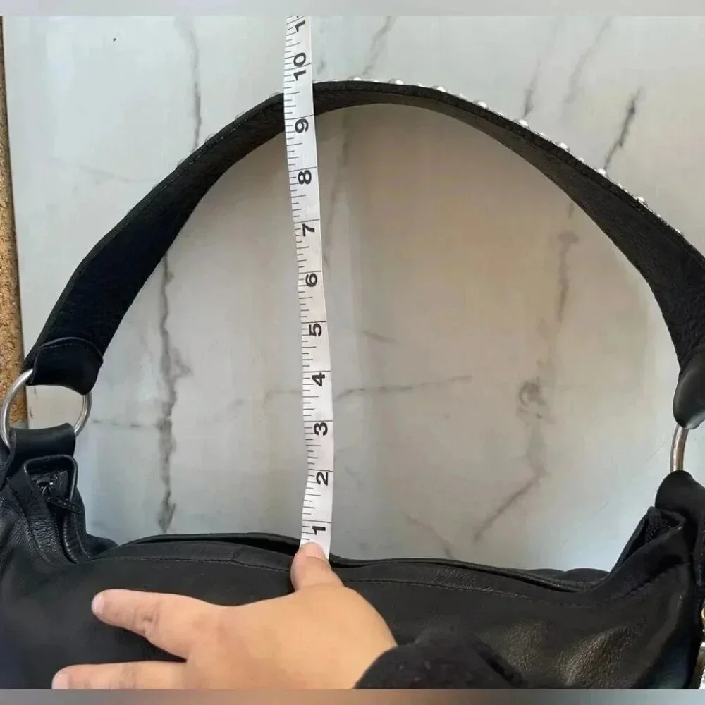 Leather rock usa black leather bag